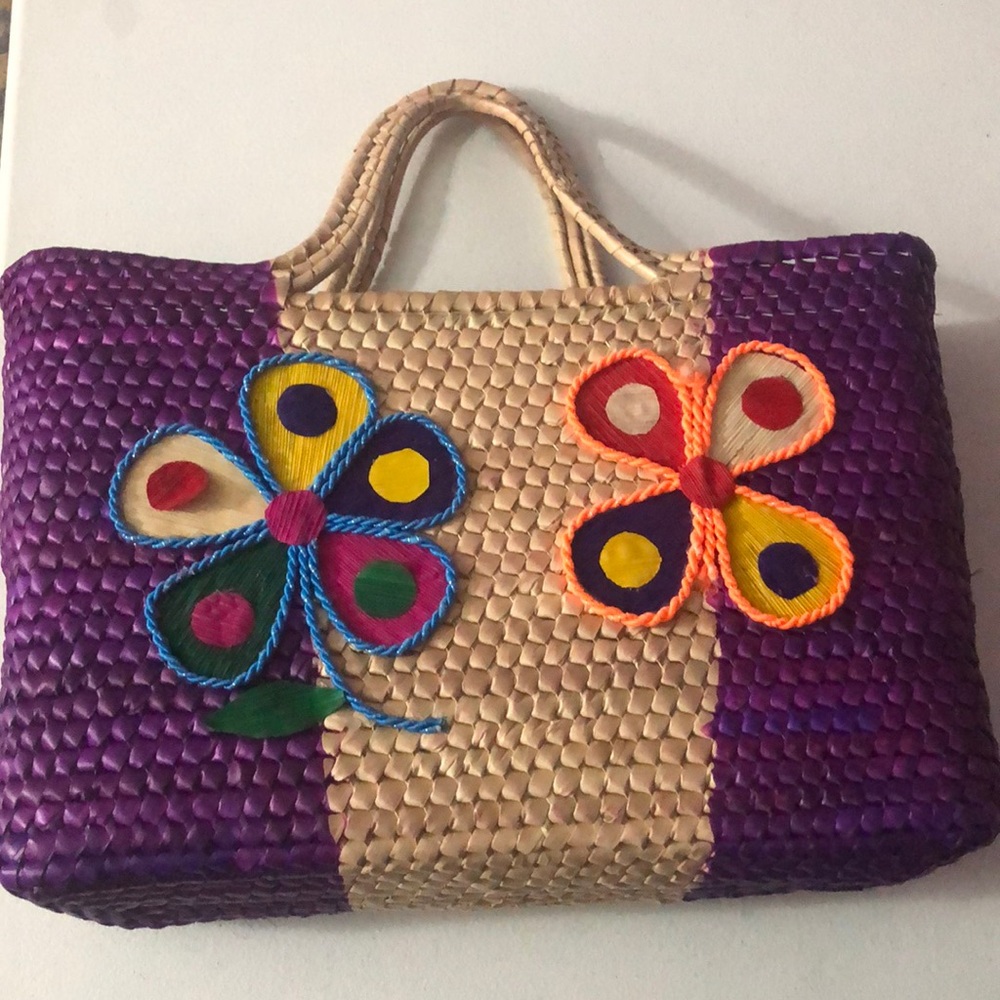 New hand made palm Mexican handbag